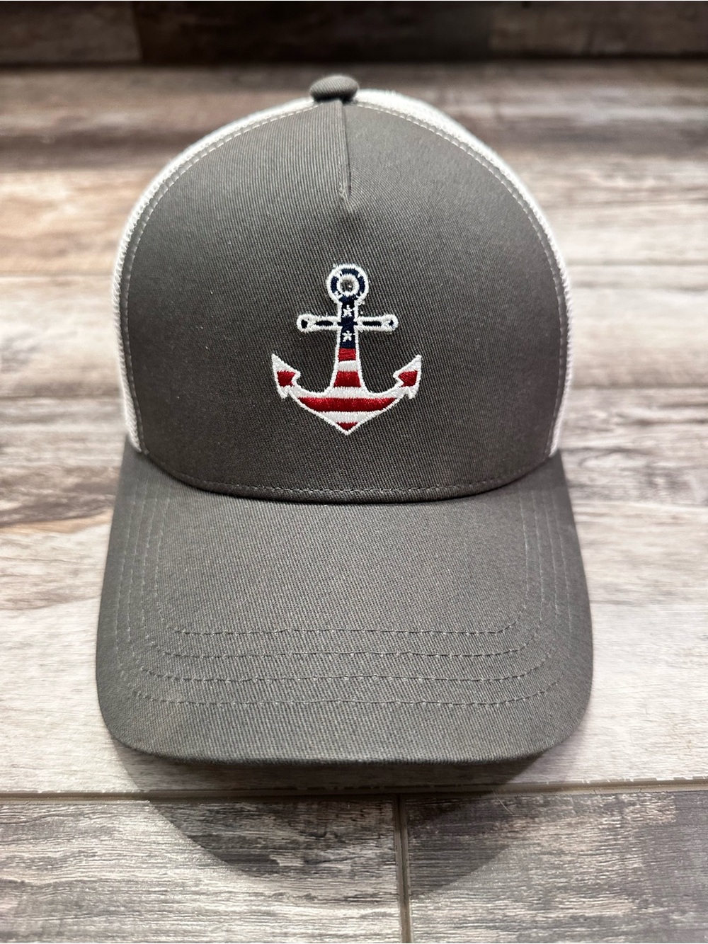 Men's Gray Anchor Trucker Cap - Unbranded